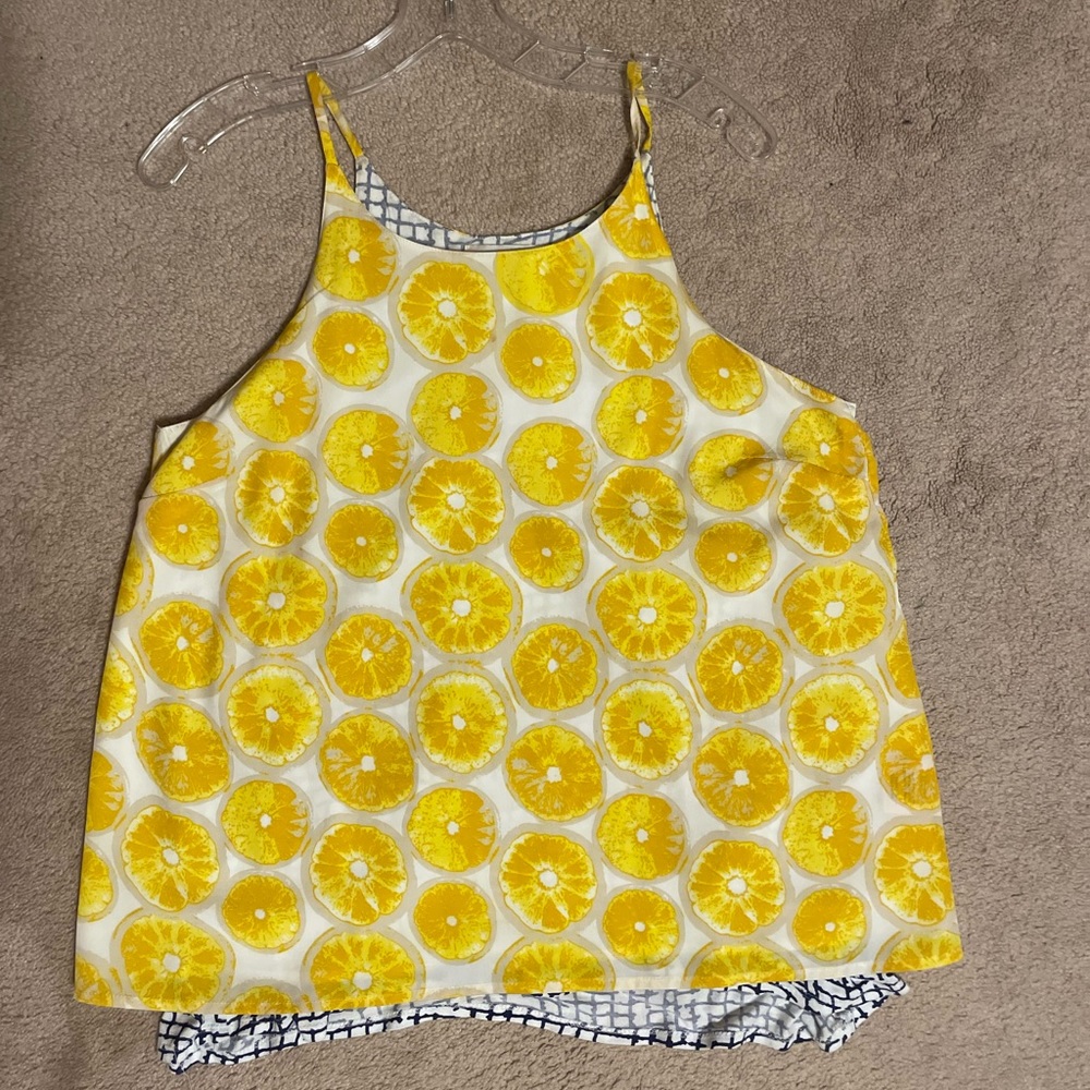 Anthropologie Porridge Lemon Slice Print Swing Layered Top🍋